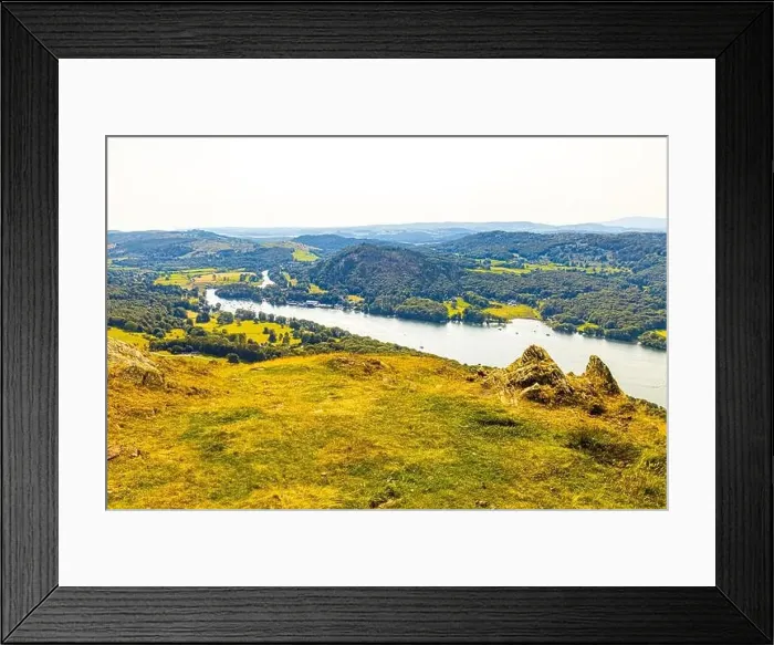 Framed Print : Aerial view of Windermere in Lake District, a region and national park in Cumbria in northwest England Framed Print : Aerial view of Windermere in Lake District, a region and national park in Cumbria in northwest England