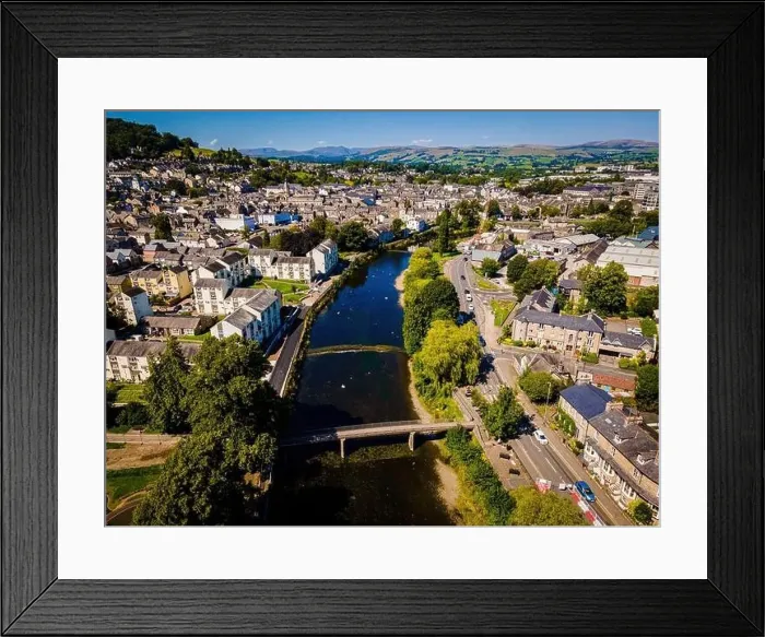Framed Print : Aerial view of Kendal in Lake District, a region and national park in Cumbria in northwest England, UK Framed Print : Aerial view of Kendal in Lake District, a region and national park in Cumbria in northwest England, UK