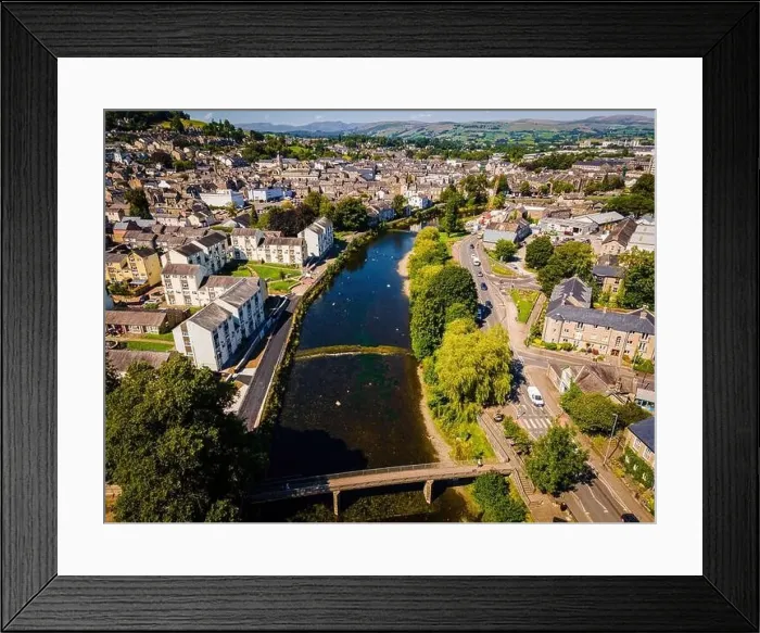 Framed Print : Aerial view of Kendal in Lake District, a region and national park in Cumbria in northwest England, UK Framed Print : Aerial view of Kendal in Lake District, a region and national park in Cumbria in northwest England, UK