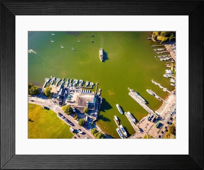 Framed Print : Aerial view of Bowness-on-Windermere in Lake District, a region and national park in Cumbria in northwest England, UK Framed Print : Aerial view of Bowness-on-Windermere in Lake District, a region and national park in Cumbria in northwest England, UK