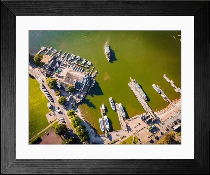 Framed Print : Aerial view of Bowness-on-Windermere in Lake District, a region and national park in Cumbria in northwest England, UK Framed Print : Aerial view of Bowness-on-Windermere in Lake District, a region and national park in Cumbria in northwest England, UK