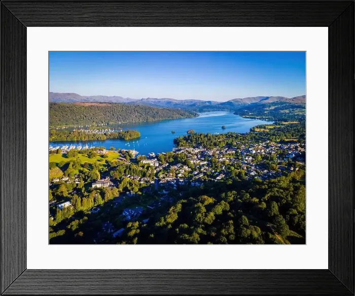 Framed Print : Aerial view of Windermere in Lake District, a region and national park in Cumbria in northwest England, UK Framed Print : Aerial view of Windermere in Lake District, a region and national park in Cumbria in northwest England, UK