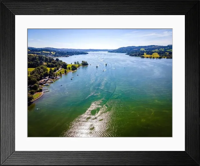 Framed Print : Aerial view of Windermere in Lake District, a region and national park in Cumbria in northwest England, UK Framed Print : Aerial view of Windermere in Lake District, a region and national park in Cumbria in northwest England, UK