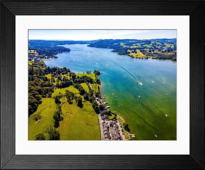 Framed Print : Aerial view of Windermere in Lake District, a region and national park in Cumbria in northwest England, UK Framed Print : Aerial view of Windermere in Lake District, a region and national park in Cumbria in northwest England, UK