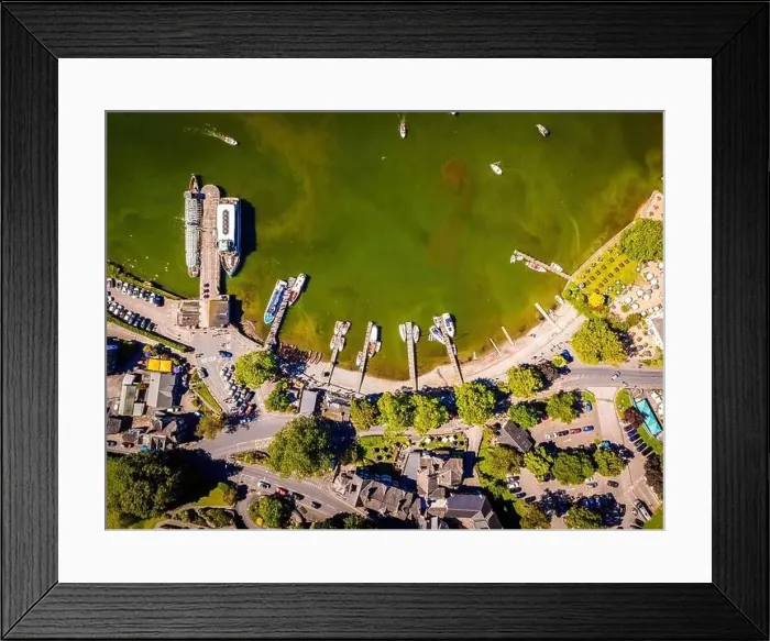 Framed Print : Aerial view of Waterhead and Ambleside in Lake District, a region and national park in Cumbria in northwest England, UK Framed Print : Aerial view of Waterhead and Ambleside in Lake District, a region and national park in Cumbria in northwest England, UK