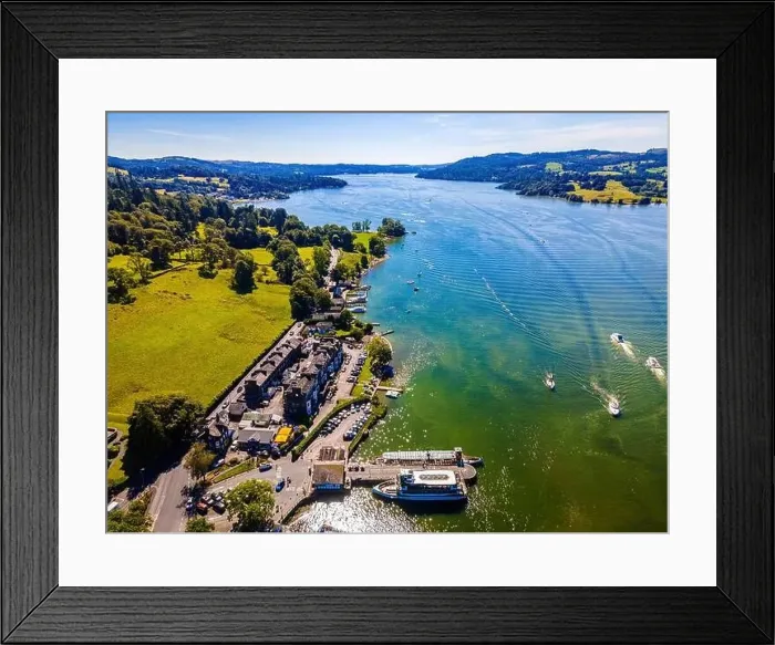 Framed Print : Aerial view of Waterhead and Ambleside in Lake District, a region and national park in Cumbria in northwest England, UK Framed Print : Aerial view of Waterhead and Ambleside in Lake District, a region and national park in Cumbria in northwest England, UK
