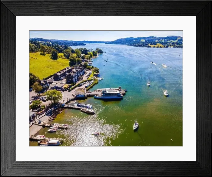 Framed Print : Aerial view of Waterhead and Ambleside in Lake District, a region and national park in Cumbria in northwest England, UK Framed Print : Aerial view of Waterhead and Ambleside in Lake District, a region and national park in Cumbria in northwest England, UK