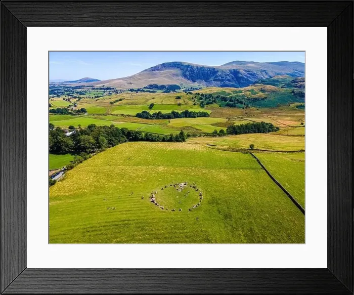 Framed Print : Aerial view of Castlerigg Stone Circle in Lake District, a region and national park in Cumbria in northwest England, UK Framed Print : Aerial view of Castlerigg Stone Circle in Lake District, a region and national park in Cumbria in northwest England, UK