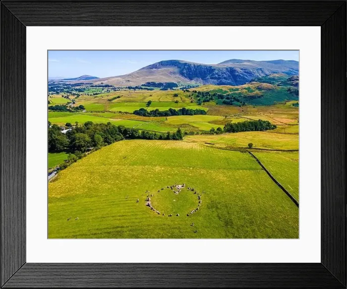 Framed Print : Aerial view of Castlerigg Stone Circle in Lake District, a region and national park in Cumbria in northwest England, UK Framed Print : Aerial view of Castlerigg Stone Circle in Lake District, a region and national park in Cumbria in northwest England, UK