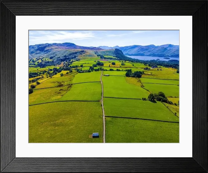 Framed Print : Aerial view of hills around Keswick in Lake District, a region and national park in Cumbria in northwest England, UK Framed Print : Aerial view of hills around Keswick in Lake District, a region and national park in Cumbria in northwest England, UK