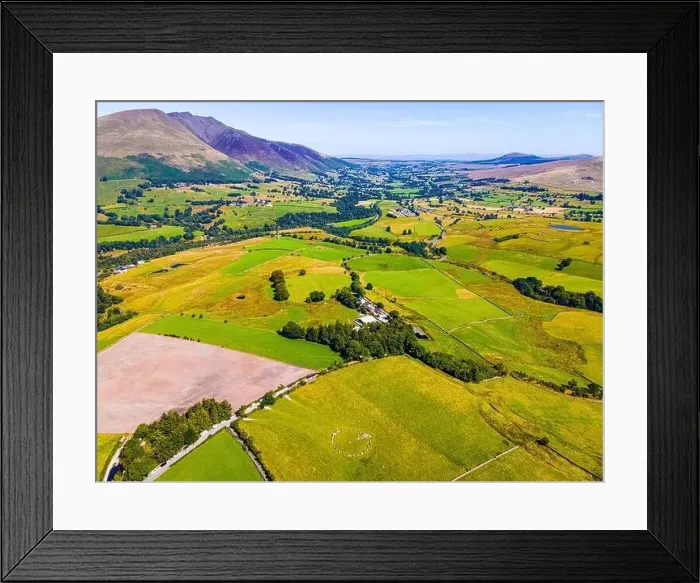 Framed Print : Aerial view of hills around Keswick in Lake District, a region and national park in Cumbria in northwest England, UK Framed Print : Aerial view of hills around Keswick in Lake District, a region and national park in Cumbria in northwest England, UK