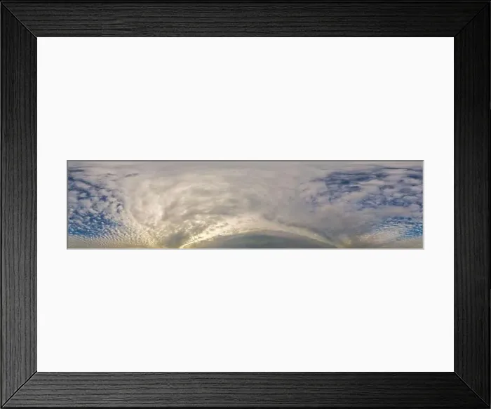 Framed Print : Overcast sky panorama on rainy day with Stratocumulus clouds in seamless spherical equirectangular format Framed Print : Overcast sky panorama on rainy day with Stratocumulus clouds in seamless spherical equirectangular format