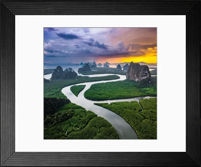 Framed Print : Aerial view of Phang Nga bay, Thailand Framed Print : Aerial view of Phang Nga bay, Thailand
