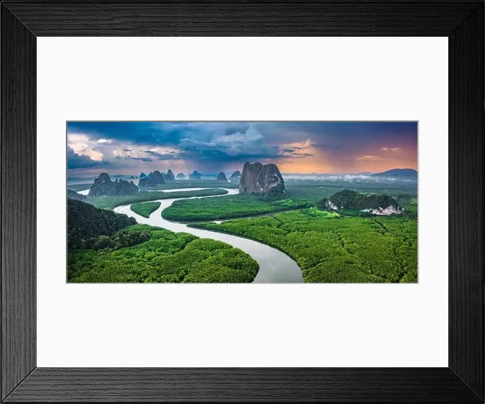 Framed Print : Aerial view of Phang Nga bay, Thailand Framed Print : Aerial view of Phang Nga bay, Thailand