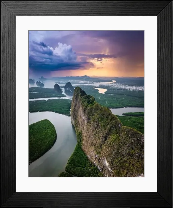 Framed Print : Aerial view of Phang Nga bay, Thailand Framed Print : Aerial view of Phang Nga bay, Thailand