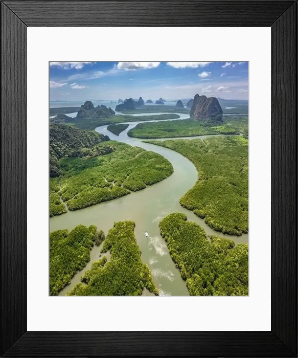 Framed Print : Aerial view of Phang Nga bay, Thailand Framed Print : Aerial view of Phang Nga bay, Thailand