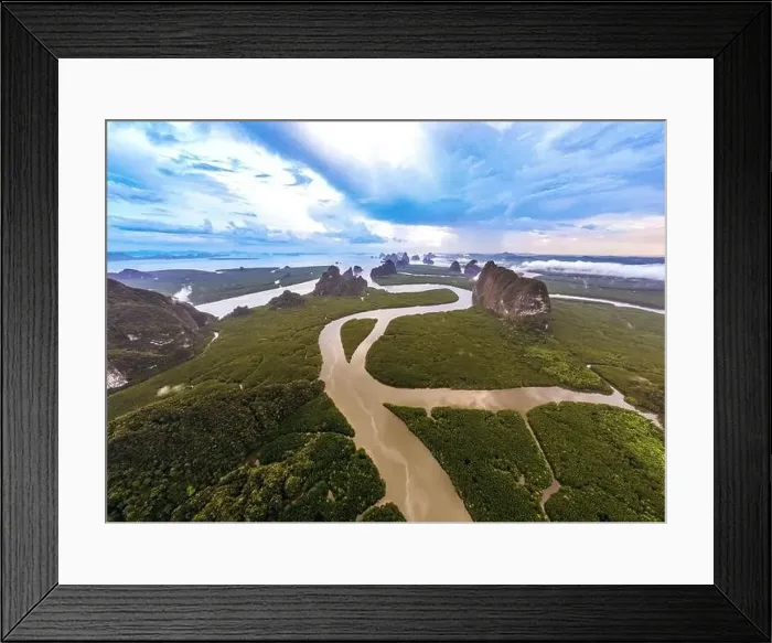 Framed Print : Aerial view of Phang Nga bay, Thailand Framed Print : Aerial view of Phang Nga bay, Thailand