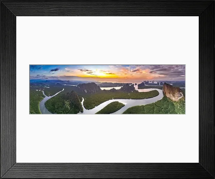 Framed Print : Aerial view of Phang Nga bay, Thailand