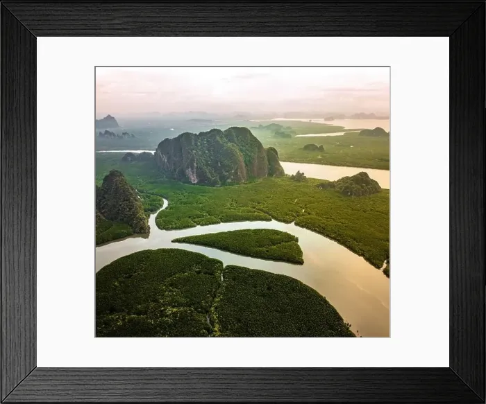 Framed Print : Aerial view of Phang Nga bay, Thailand Framed Print : Aerial view of Phang Nga bay, Thailand