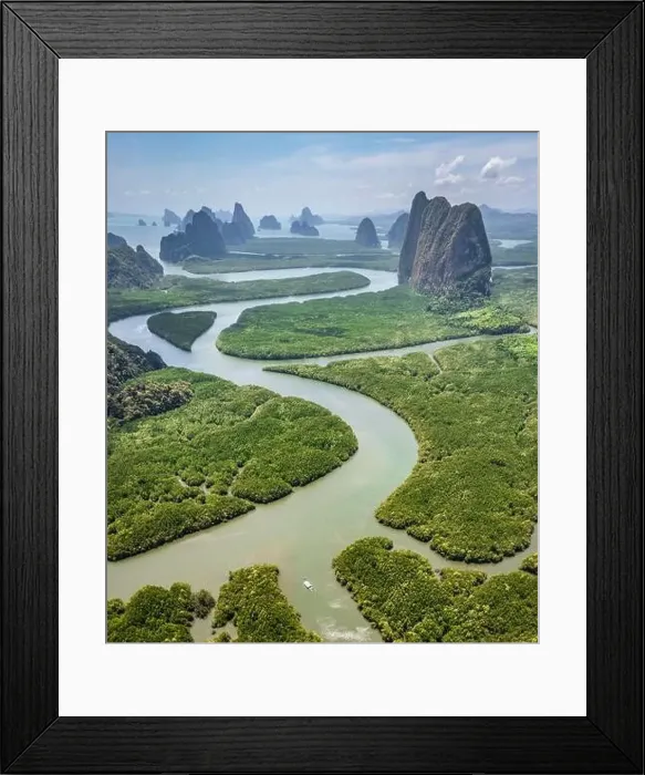 Framed Print : Aerial view of Phang Nga bay, Thailand Framed Print : Aerial view of Phang Nga bay, Thailand