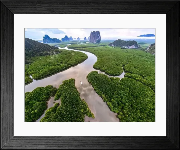 Framed Print : Aerial view of Phang Nga bay, Thailand Framed Print : Aerial view of Phang Nga bay, Thailand