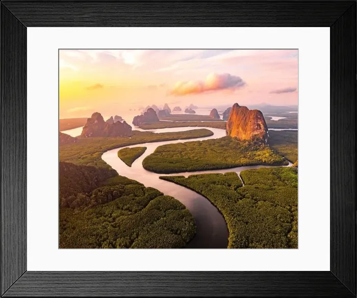 Framed Print : Aerial view of Phang Nga bay, Thailand Framed Print : Aerial view of Phang Nga bay, Thailand