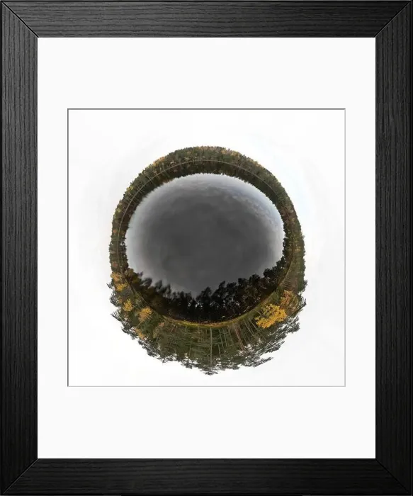 Framed Print : Estonian lake in Paunküla as a tiny planet Framed Print : Estonian lake in Paunküla as a tiny planet