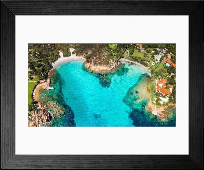 Framed Print : Italy summer holidyas. Sardegna island - stunning Emerald coast (Costa Smeralda) with beautiful beaches