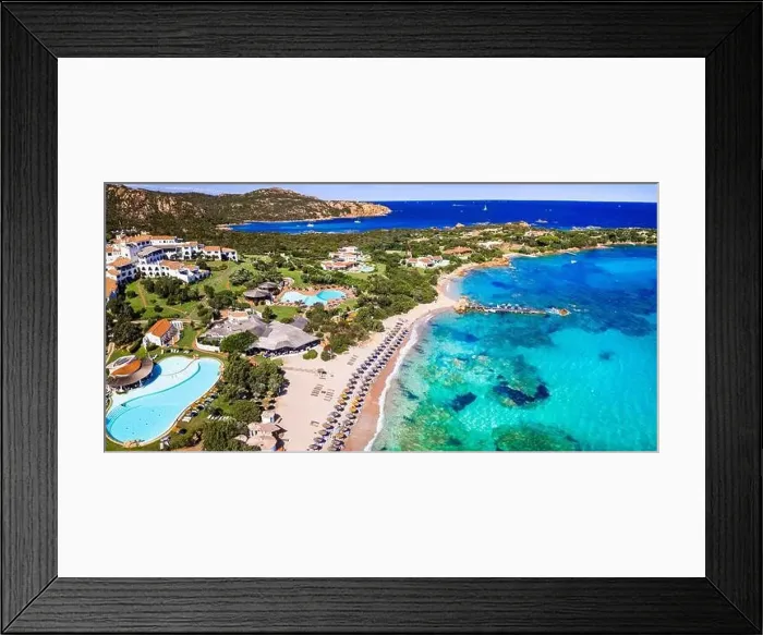 Framed Print : Italy summer holidyas. Sardegna island - stunning Emerald coast (Costa Smeralda) with beautiful beaches