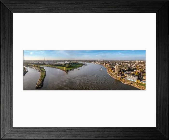 Framed Print : Duisburg Ruhr Area. Rhein River. Drone Aerial in autumn Framed Print : Duisburg Ruhr Area. Rhein River. Drone Aerial in autumn