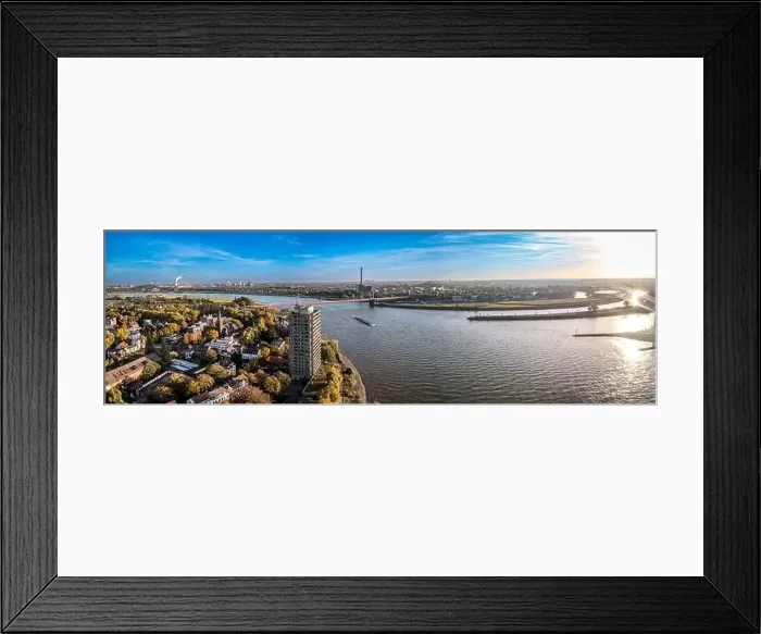 Framed Print : Duisburg Ruhr Area. Rhein River. Drone Aerial in autumn Framed Print : Duisburg Ruhr Area. Rhein River. Drone Aerial in autumn