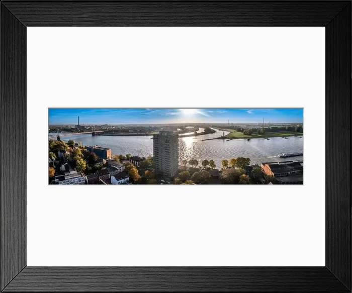 Framed Print : Duisburg Ruhr Area. Rhein River. Drone Aerial in autumn Framed Print : Duisburg Ruhr Area. Rhein River. Drone Aerial in autumn