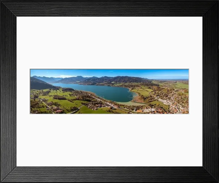 Framed Print : Tegernsee Aerial Fall autumn. Drone Panorama Bavarian Alps