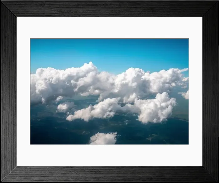 Framed Print : A panoramic top view of daylight and over all clouds under the blue sky Framed Print : A panoramic top view of daylight and over all clouds under the blue sky