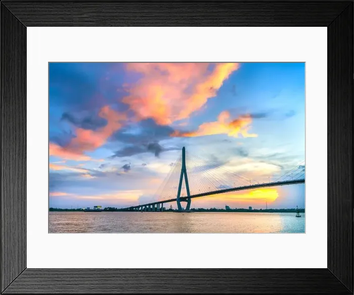 Framed Print : Sunset Can Tho bridge, Can Tho city Framed Print : Sunset Can Tho bridge, Can Tho city