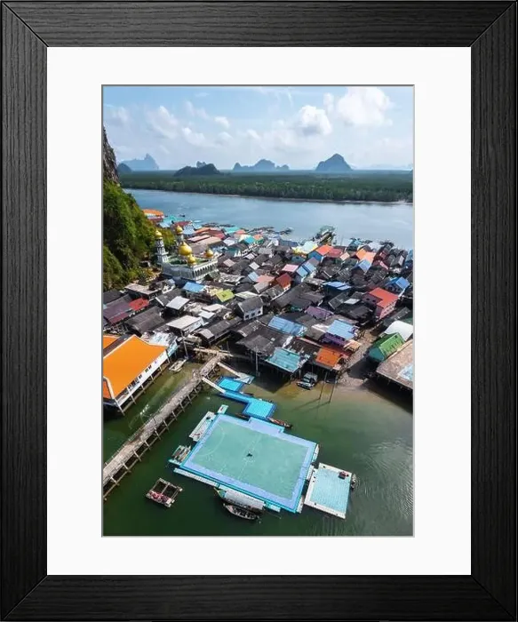 Framed Print : Ko Panyi or Koh Panyee floating football field in the muslim fishing village in Phang Nga Province, Thailand Framed Print : Ko Panyi or Koh Panyee floating football field in the muslim fishing village in Phang Nga Province, Thailand