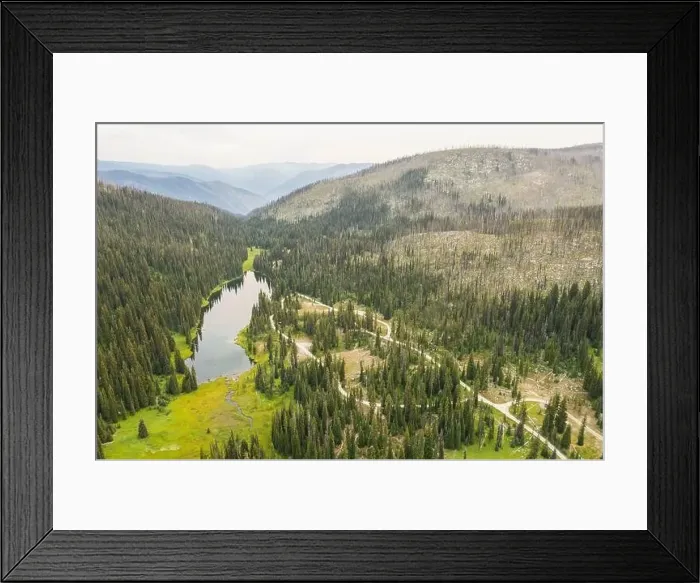 Framed Print : Aerial view of Hoodoo Lake At Elk Summit on the edge of the Selway-Bitterroot Wilderness Framed Print : Aerial view of Hoodoo Lake At Elk Summit on the edge of the Selway-Bitterroot Wilderness
