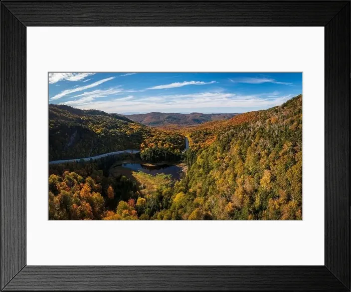 Framed Print : Aerial view of Appalachian Gap road or Route 17 between Vergennes to Waitsfield in Vermont during the fall Framed Print : Aerial view of Appalachian Gap road or Route 17 between Vergennes to Waitsfield in Vermont during the fall