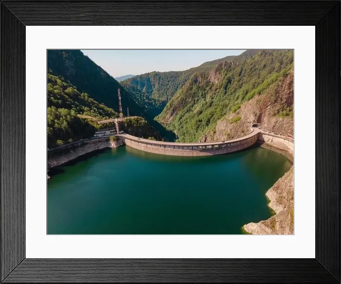 Framed Print : Aerial photography of Vidraru dam Framed Print : Aerial photography of Vidraru dam