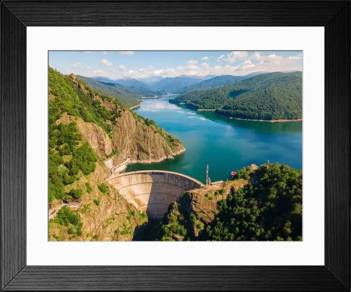 Framed Print : Aerial photography of Vidraru dam Framed Print : Aerial photography of Vidraru dam