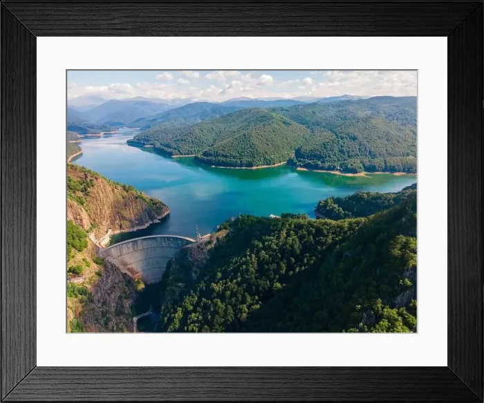 Framed Print : Aerial photography of Vidraru dam Framed Print : Aerial photography of Vidraru dam