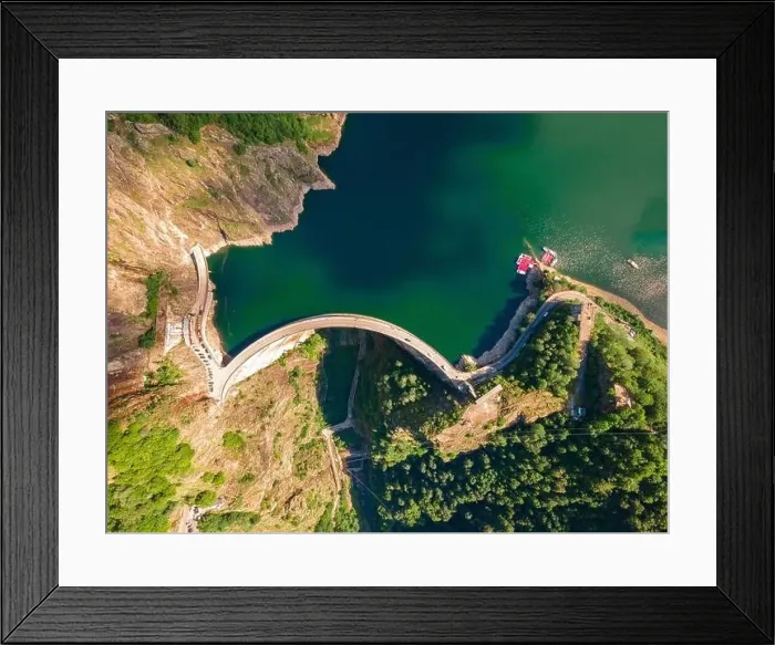 Framed Print : Aerial photography of Vidraru dam Framed Print : Aerial photography of Vidraru dam