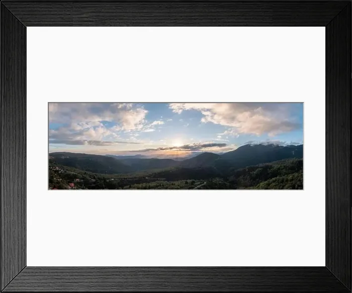 Framed Print : Green mountain forest landscape at sunrise Framed Print : Green mountain forest landscape at sunrise