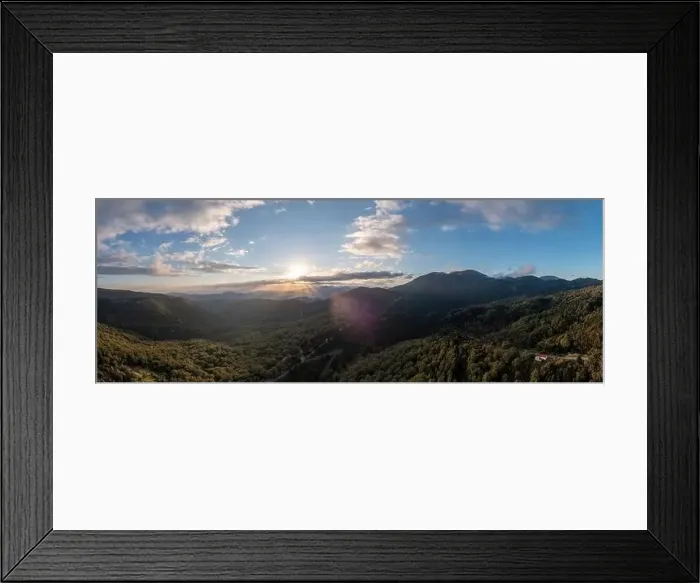 Framed Print : Green mountain forest landscape at sunrise Framed Print : Green mountain forest landscape at sunrise