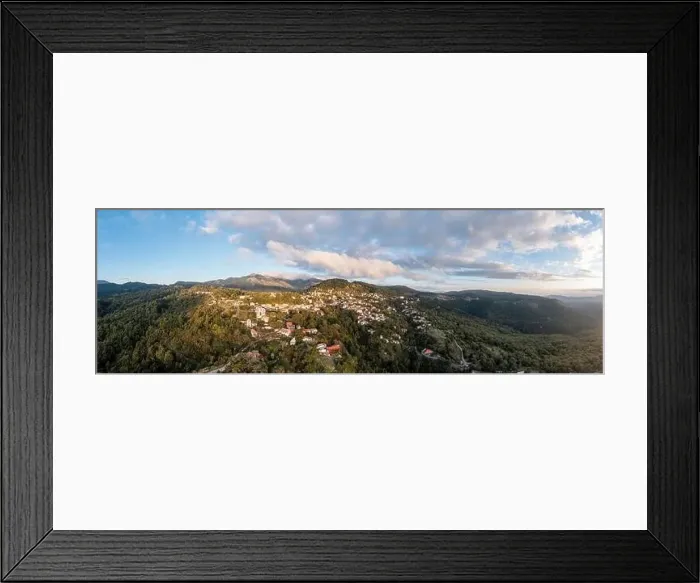 Framed Print : Greece village Kosmas on mountain Parnonas aerial panoramic view Framed Print : Greece village Kosmas on mountain Parnonas aerial panoramic view