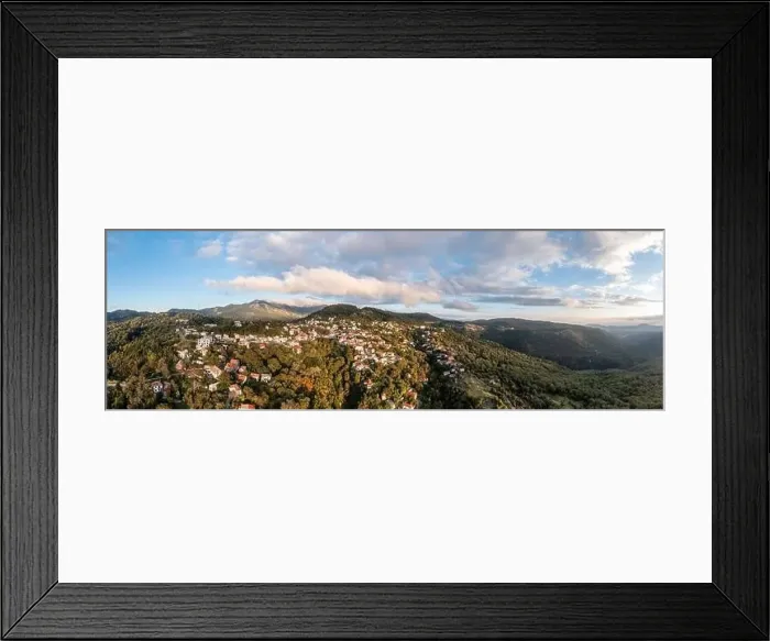 Framed Print : Greece village Kosmas on mountain Parnonas aerial panoramic view Framed Print : Greece village Kosmas on mountain Parnonas aerial panoramic view