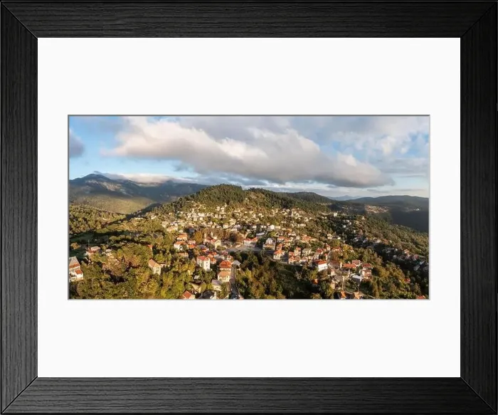 Framed Print : Greece, mountain village Kosmas aerial drone view Framed Print : Greece, mountain village Kosmas aerial drone view