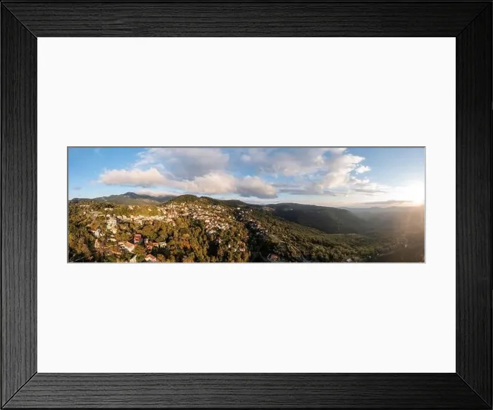 Framed Print : Greece, mountain village Kosmas aerial panoramic view Framed Print : Greece, mountain village Kosmas aerial panoramic view
