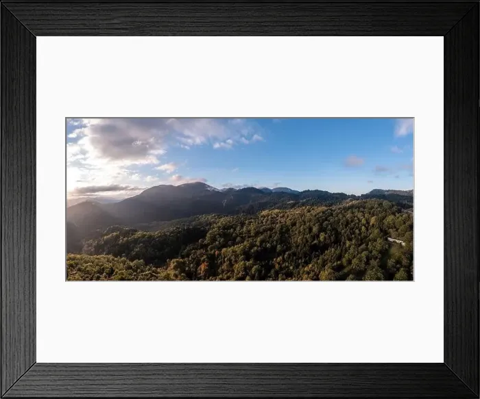 Framed Print : Green mountain forest landscape at sunrise Framed Print : Green mountain forest landscape at sunrise