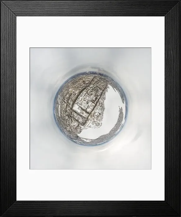 Framed Print : Winter embankment of the city Nizhny Tagil and metallurgical plant from above